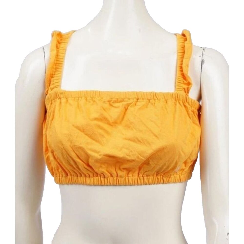 Orange Ruffle Spaghetti Strap Crop Top by Me To We PacSun - Orange, Large